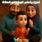 أصيل يتعلم الوضوء والصلاة